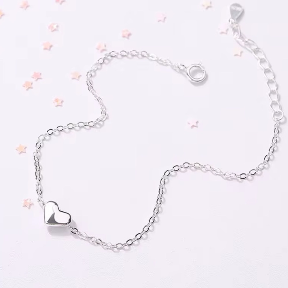 Chic 925 Sterling Silver Heart Bracelet - Picture 3 of 5